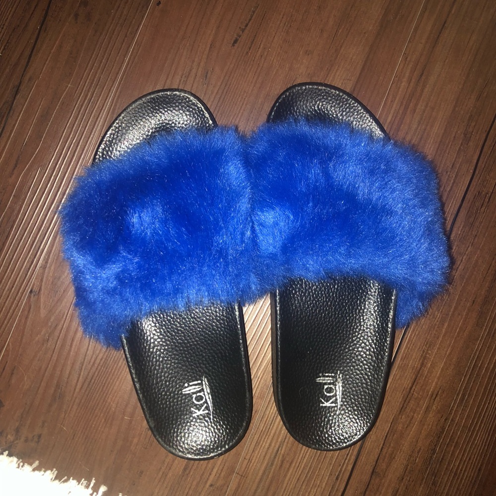 Furry blue slides
